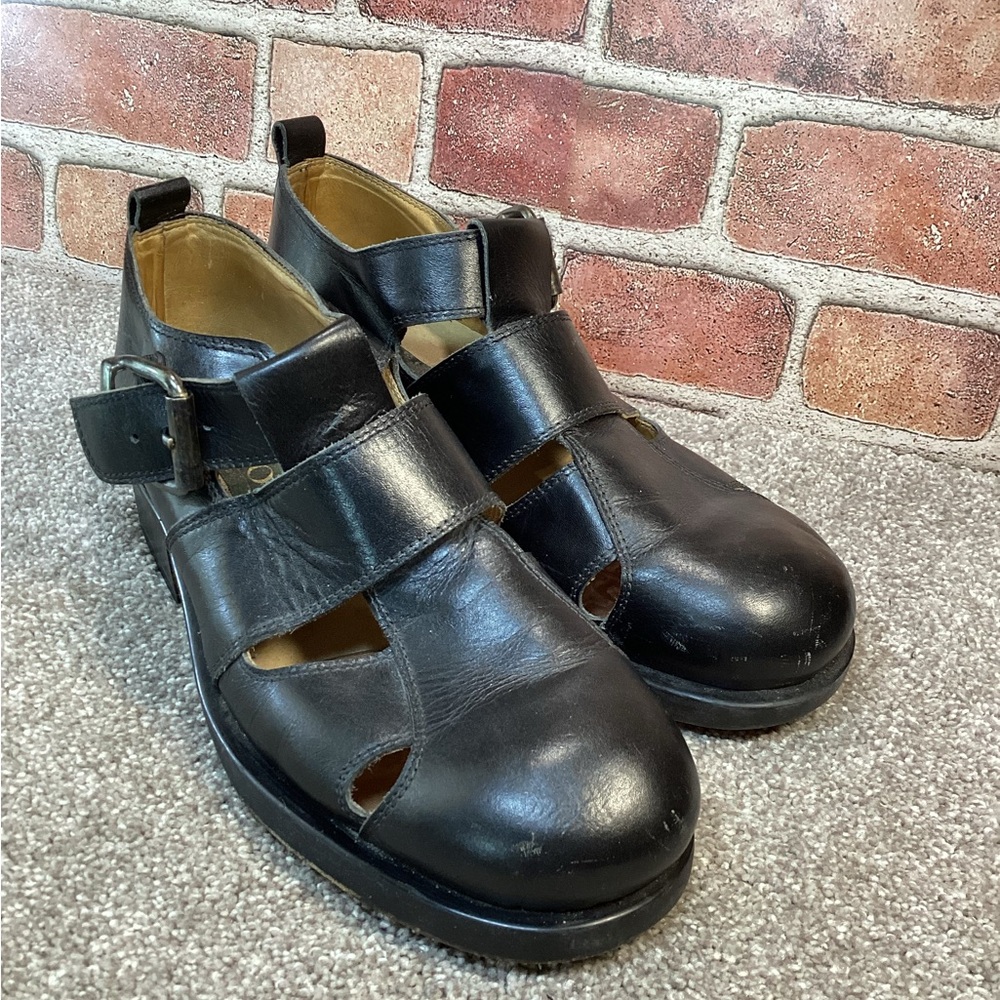 Soho New York men’s black leather dress fisherman sandals size 9 US